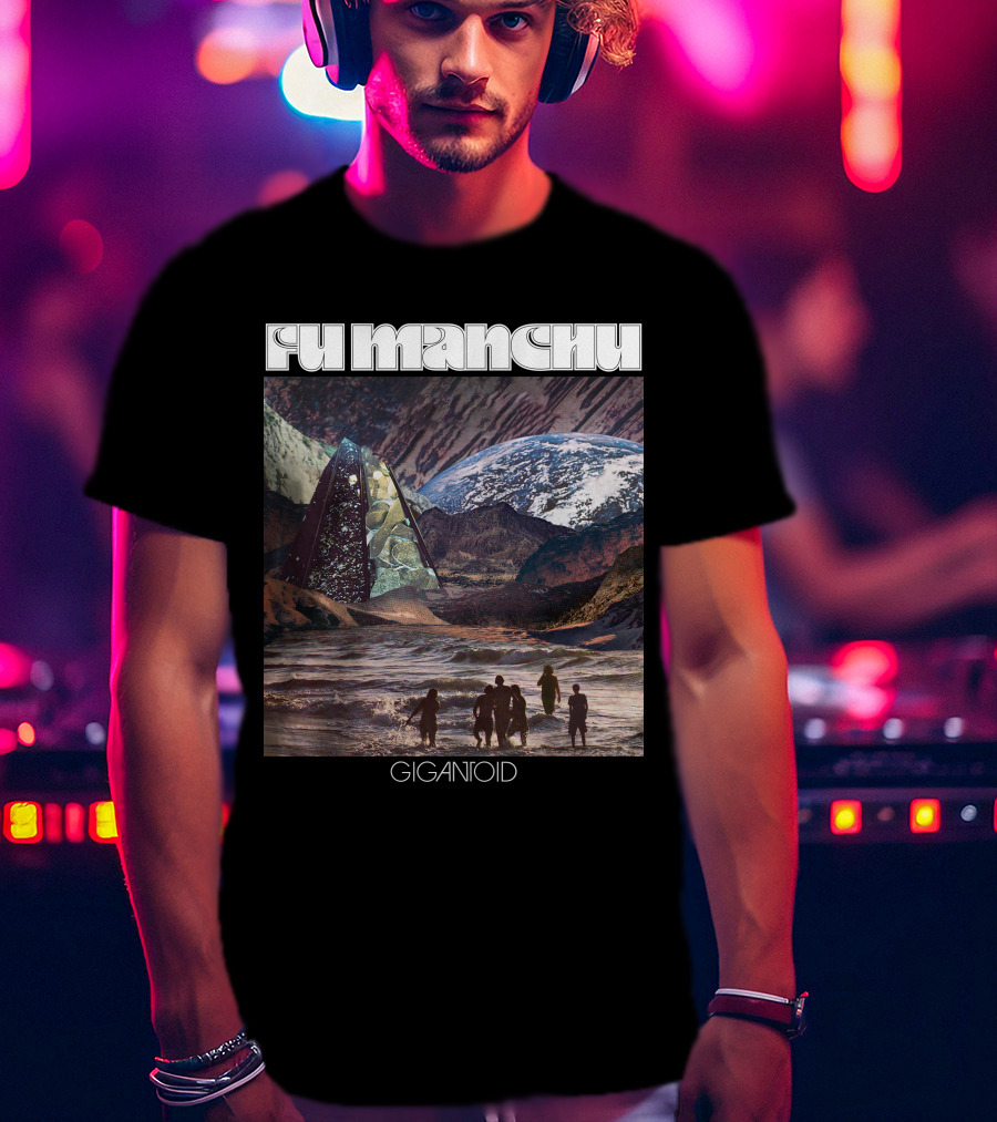 Fu Manchu Gigantoid Beach Pyramid Earth Scene T-Shirt