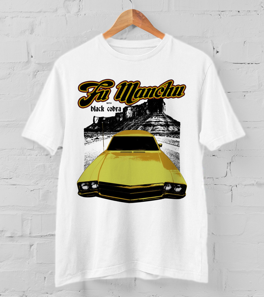 Fu Manchu With Black Cobra Desert Car Scene T-Shirt