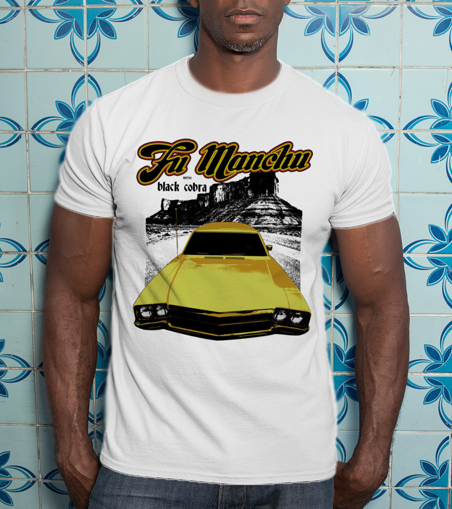Fu Manchu With Black Cobra Desert Car Scene T-Shirt