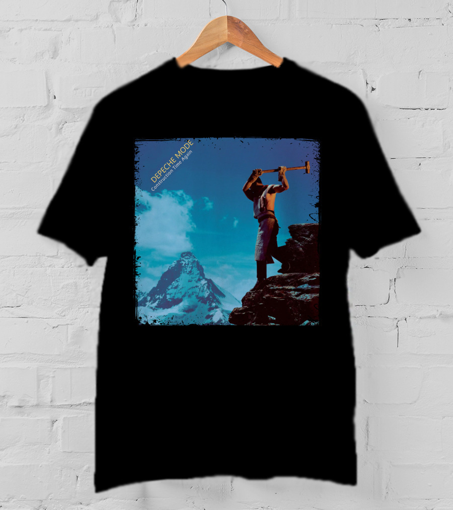 DEPECHE MODE Construction Time Again Worker On Mountain Rugged Skyline T-Shirt