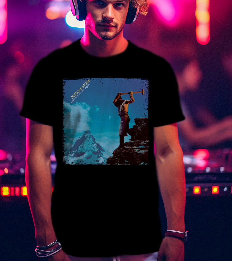DEPECHE MODE Construction Time Again Worker On Mountain Rugged Skyline T-Shirt