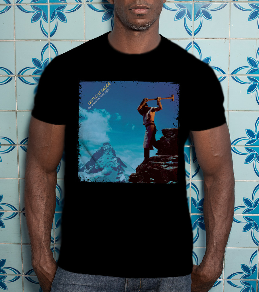 DEPECHE MODE Construction Time Again Worker On Mountain Rugged Skyline T-Shirt