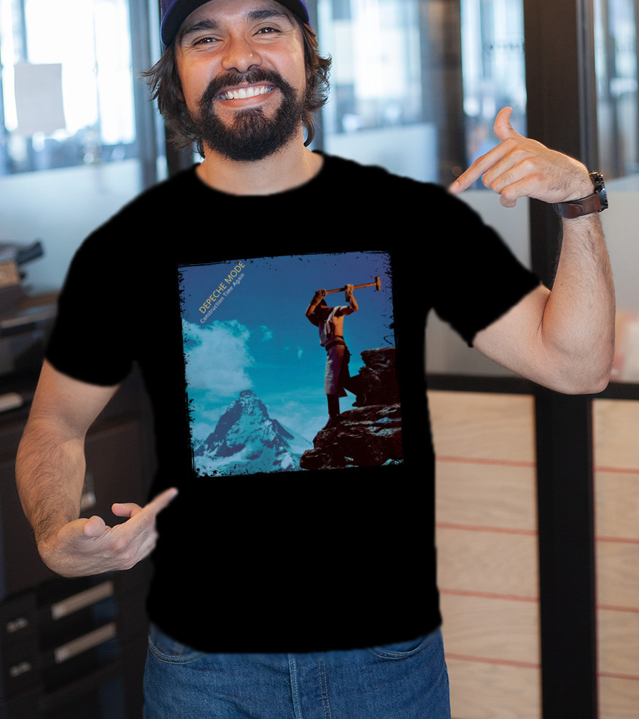 DEPECHE MODE Construction Time Again Worker On Mountain Rugged Skyline T-Shirt