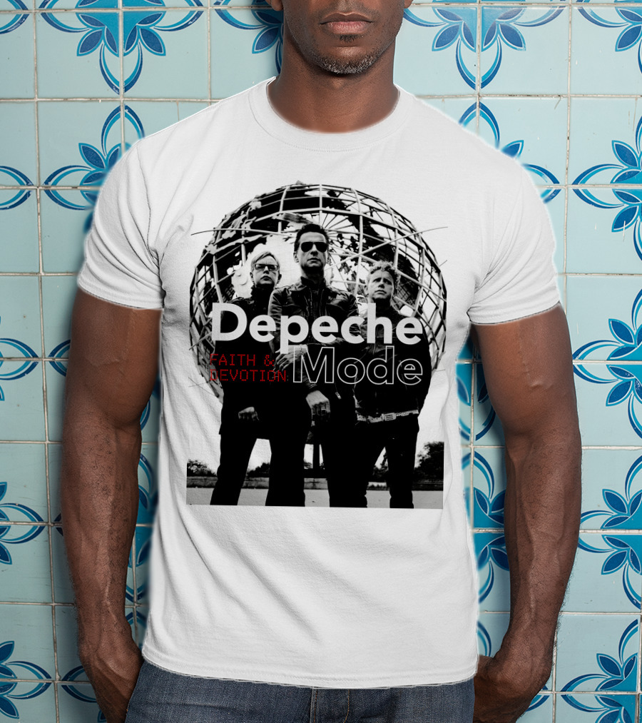 Depeche Mode Faith And Devotion Iconic Band Members In Front Of Unisphere T-Shirt