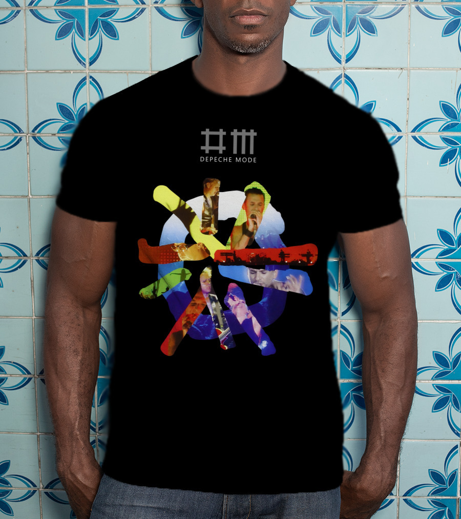 Depeche Mode Colorful Band Silhouette Collage T-Shirt