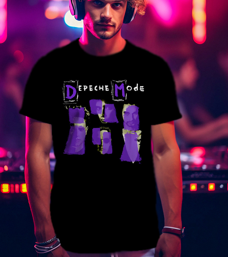 Depeche Mode Purple Faces Collage T-Shirt