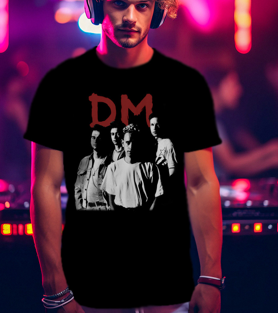 Dm Depeche Mode 11 Band Members Black And White T-Shirt
