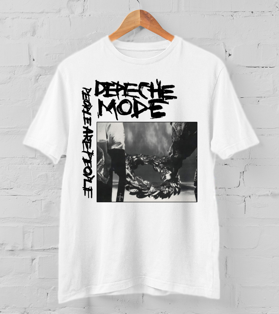 Depeche Mode People Are People Wreath Monochrome T-Shirt