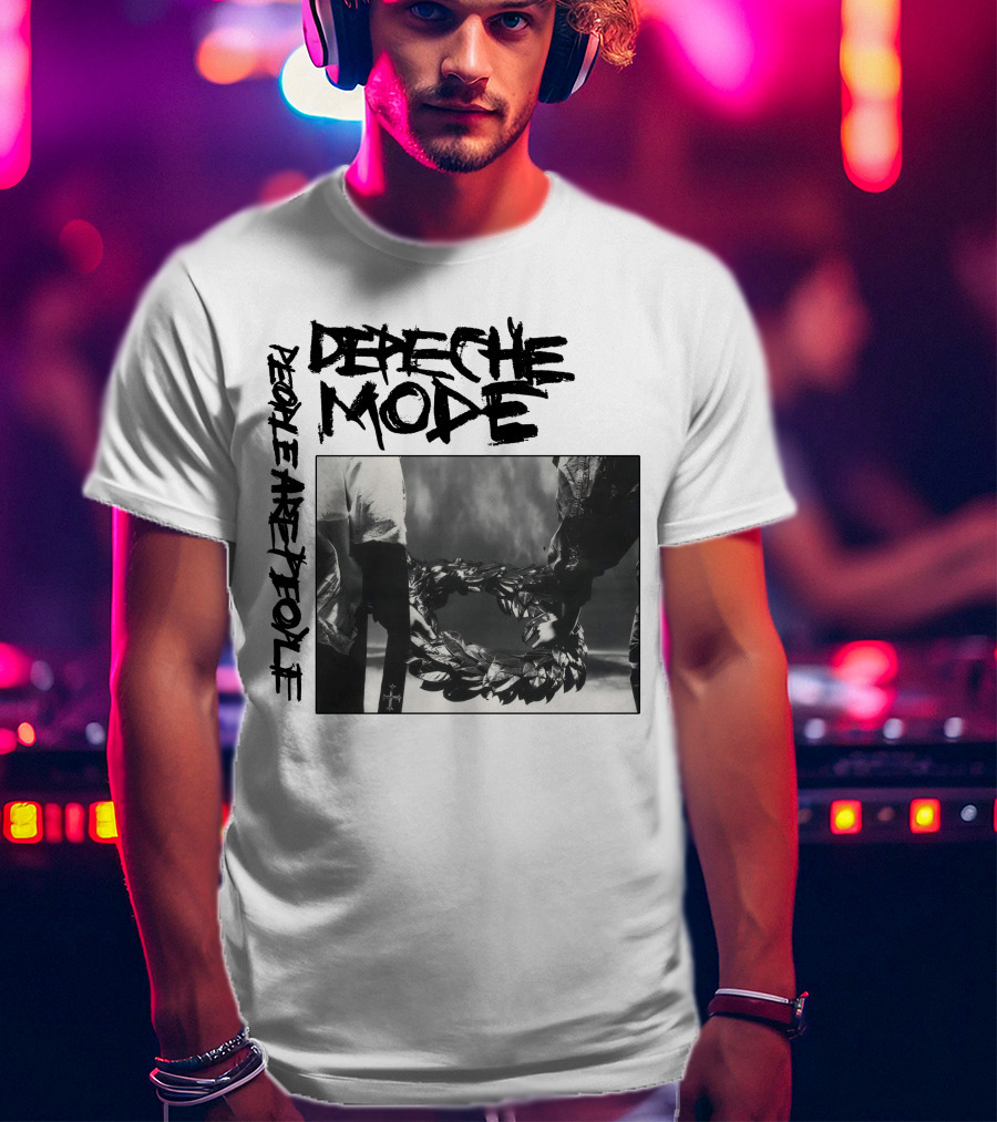 Depeche Mode People Are People Wreath Monochrome T-Shirt