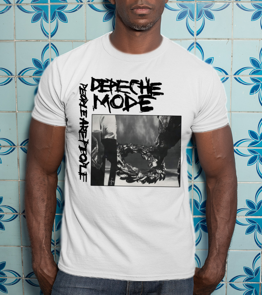 Depeche Mode People Are People Wreath Monochrome T-Shirt