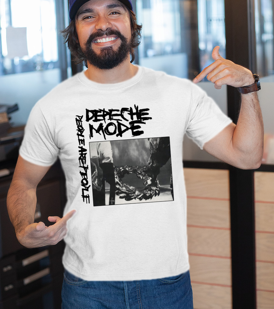 Depeche Mode People Are People Wreath Monochrome T-Shirt