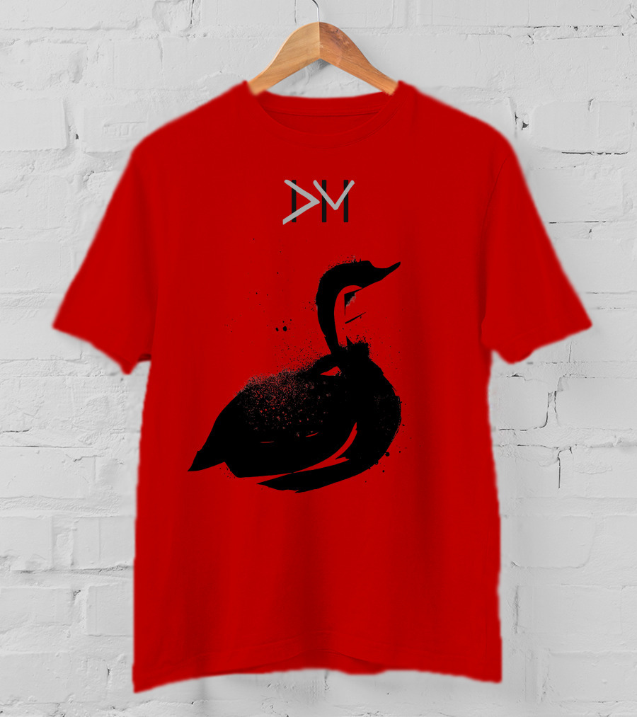 Dpm Swan Graphic On Red T-Shirt