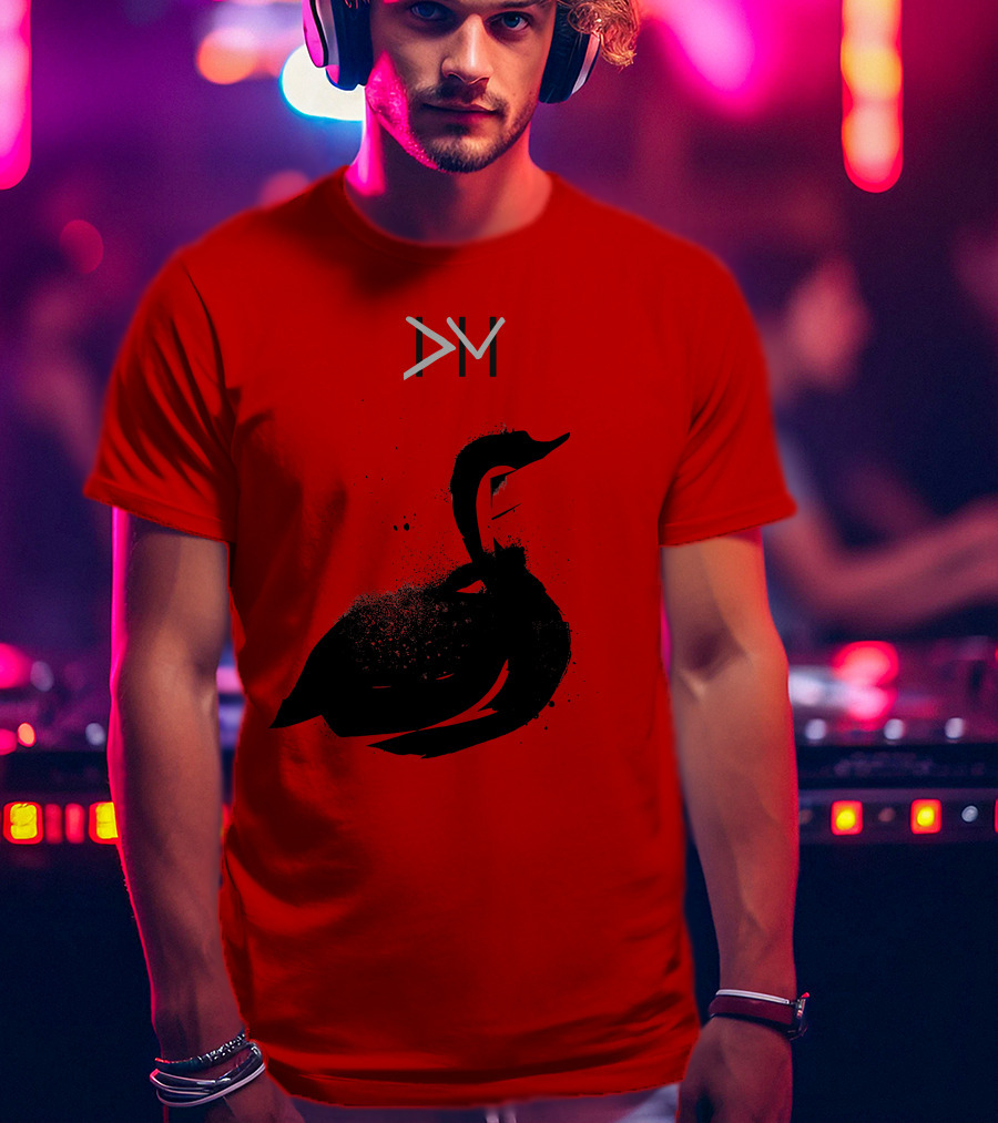 Dpm Swan Graphic On Red T-Shirt