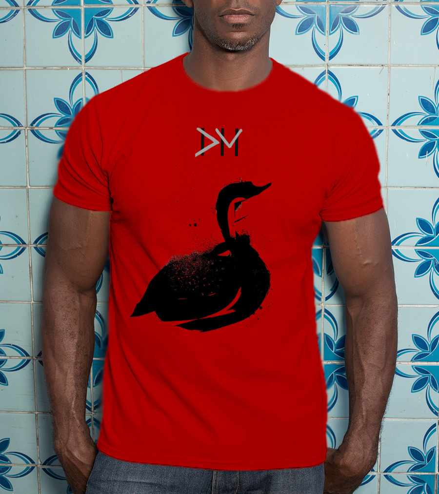 Dpm Swan Graphic On Red T-Shirt