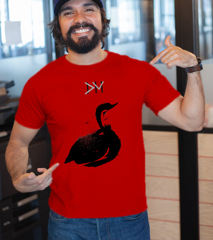 Dpm Swan Graphic On Red T-Shirt