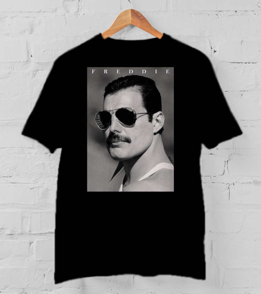 Freddie Mercury Sunglasses Portrait Iconic Style T-Shirt