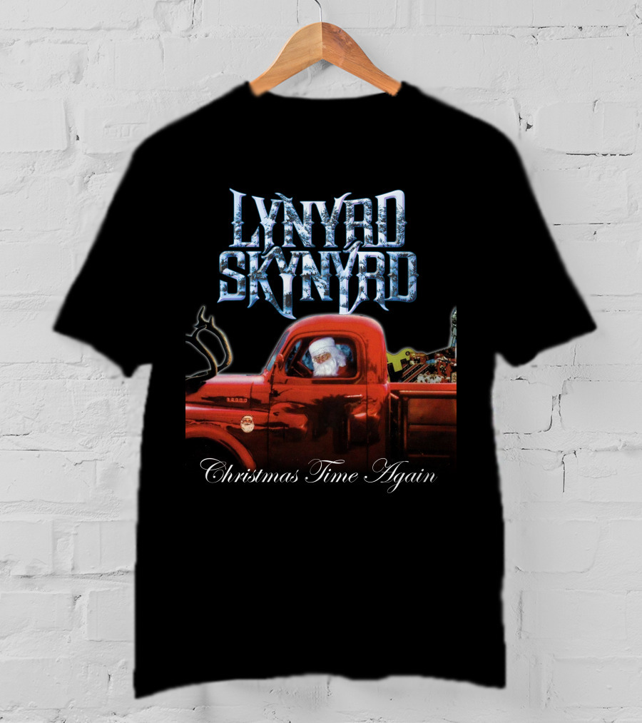 Lynyrd Skynyrd Christmas Time Again Santa In Red Truck T-Shirt