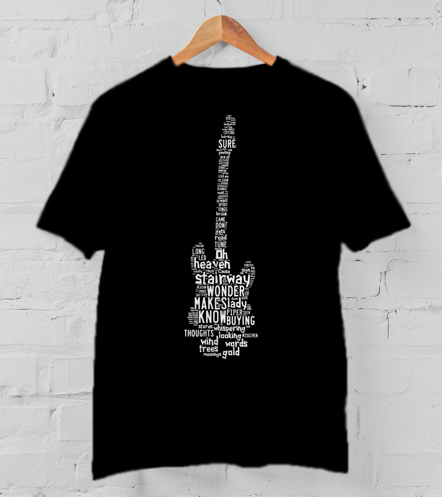 Stairway To Heaven Guitar Word Art Lzp T-Shirt