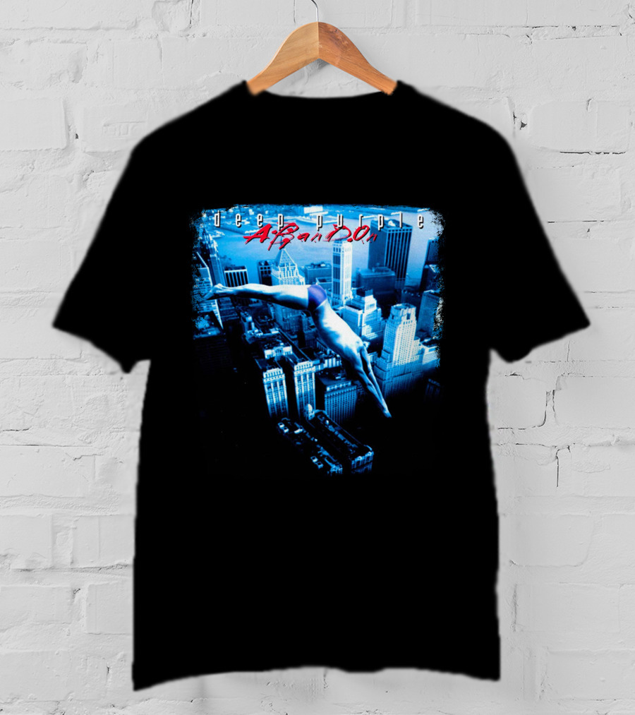 Deep Purple Abandon Diver Over Cityscape T-Shirt
