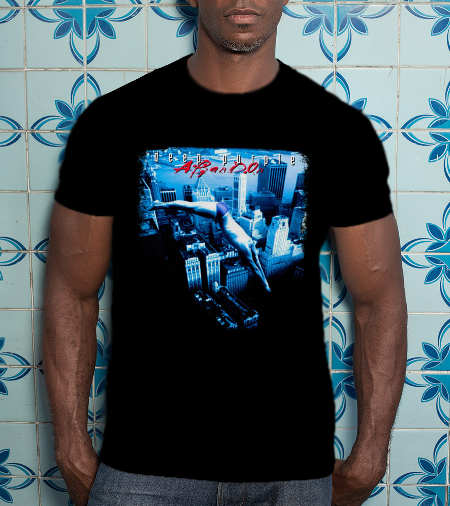 Deep Purple Abandon Diver Over Cityscape T-Shirt