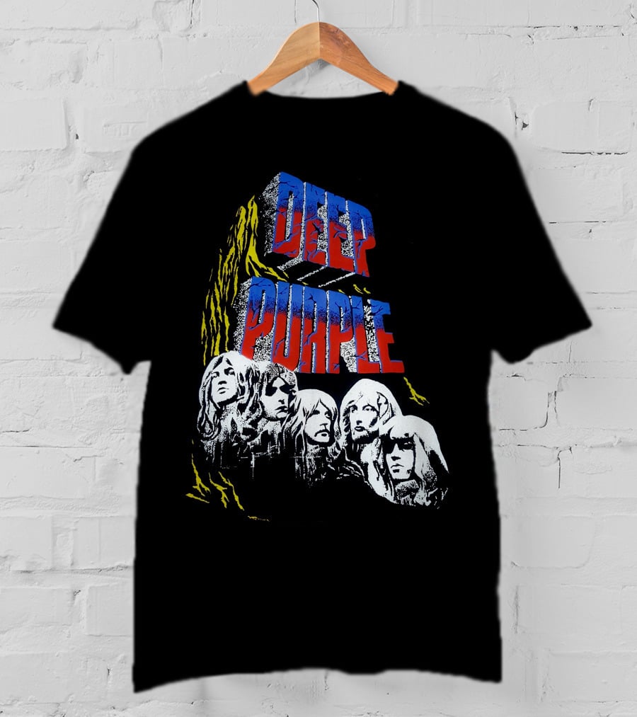 Deep Purple Iconic Band Illustration Album Cover Style T-Shirt