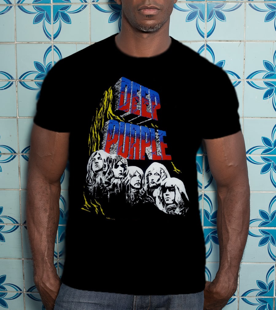 Deep Purple Iconic Band Illustration Album Cover Style T-Shirt