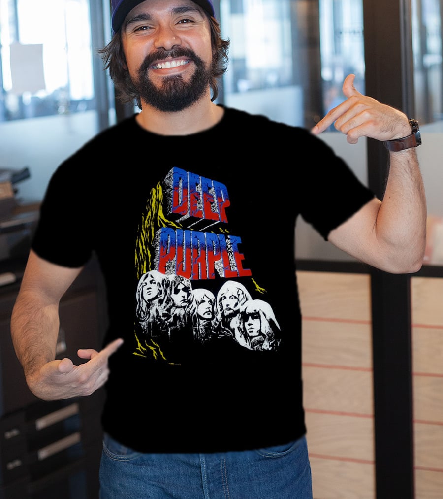 Deep Purple Iconic Band Illustration Album Cover Style T-Shirt