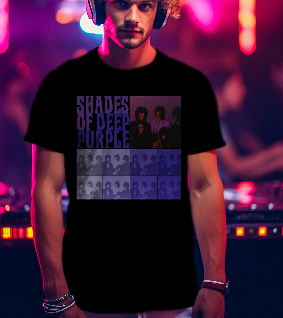 Shades Of Deep Purple Band Photo Collage T-Shirt