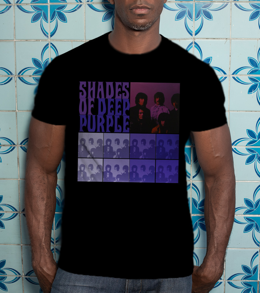 Shades Of Deep Purple Band Photo Collage T-Shirt