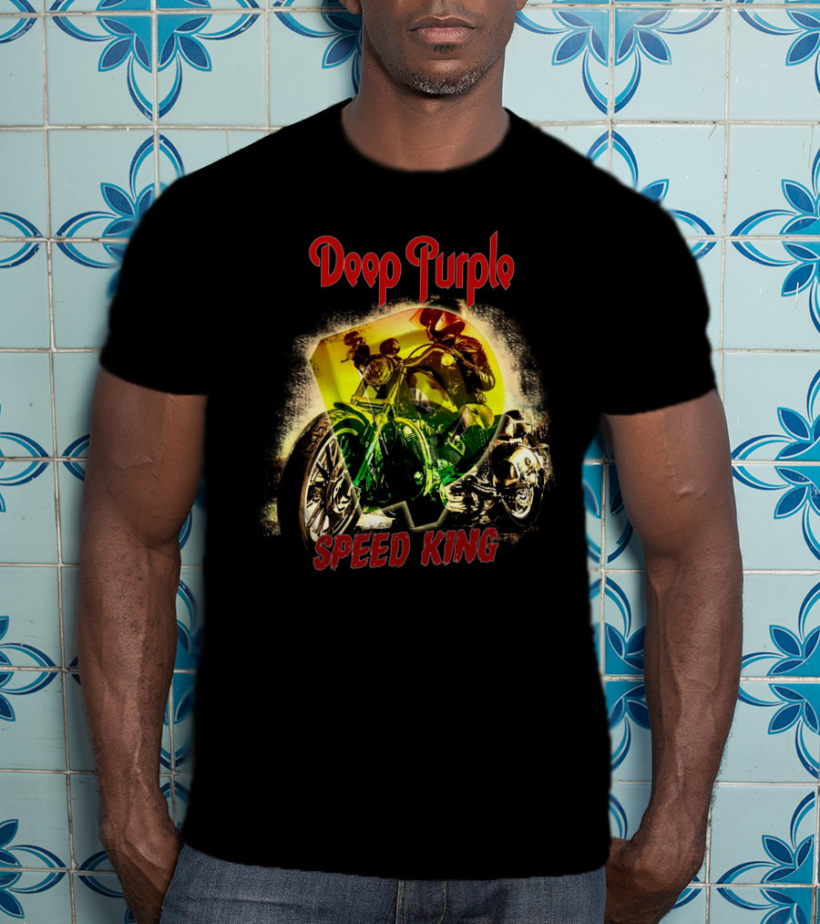 Deep Purple Speed King Motorcycle Art T-Shirt