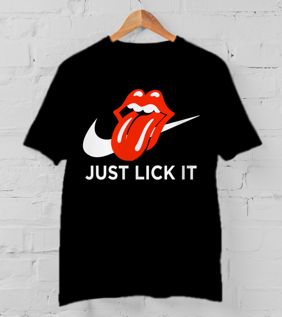 Rolling Lips Logo Just Lick It Swoosh T-Shirt