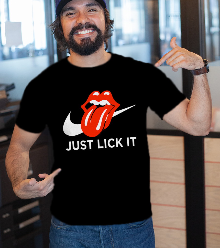 Rolling Lips Logo Just Lick It Swoosh T-Shirt