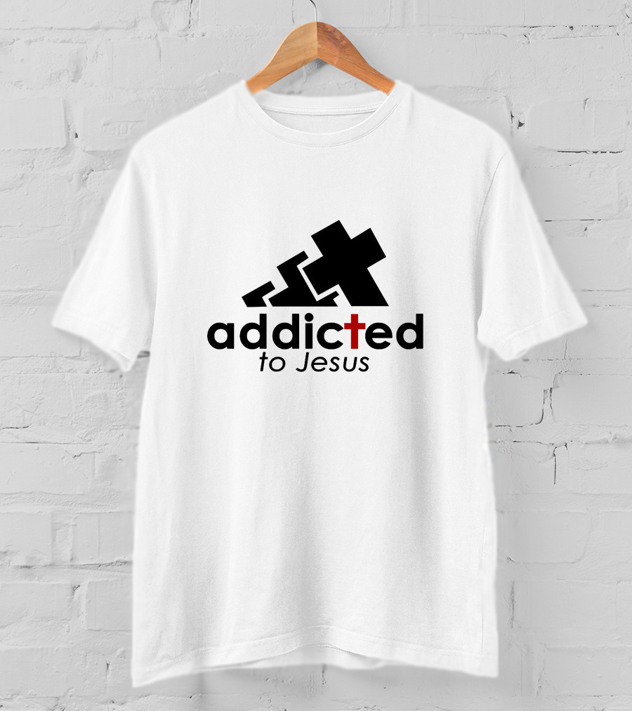 Addicted To Jesus Christian Faith Cross T-Shirt