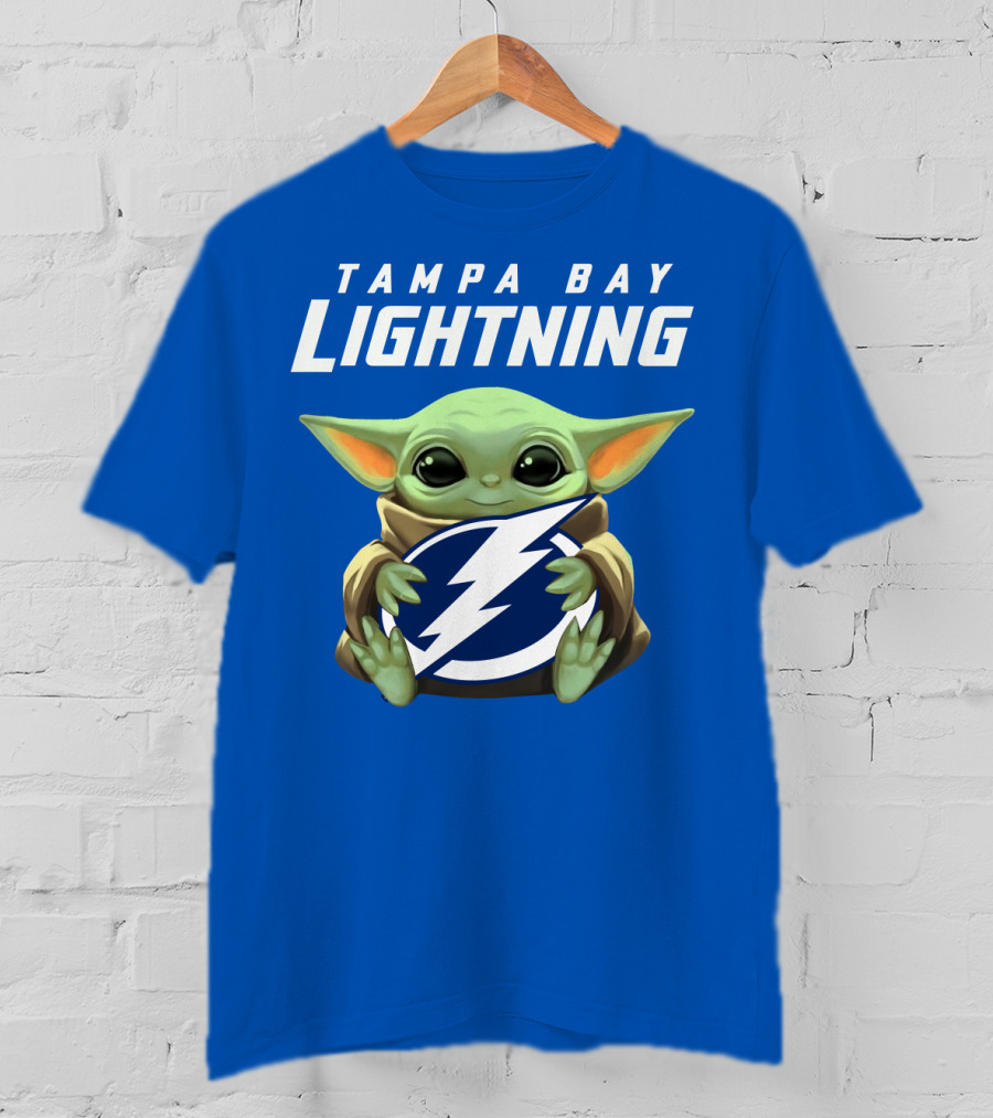 Tampa Bay Lightning Baby Yoda Holding T-Shirt