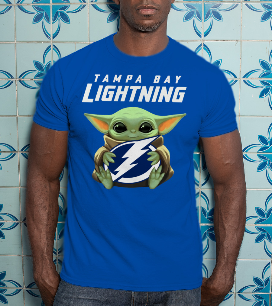 Tampa Bay Lightning Baby Yoda Holding T-Shirt