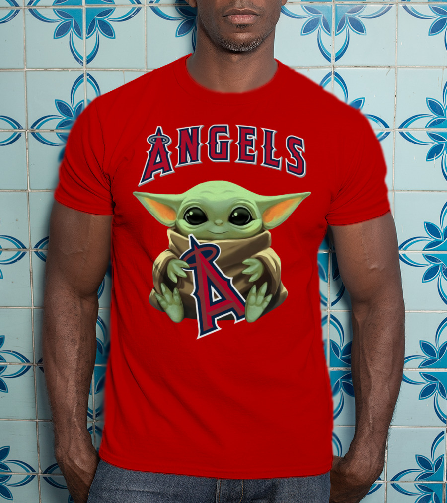 Baby Yoda Angels MLB Baseball Team Crossover T-Shirt