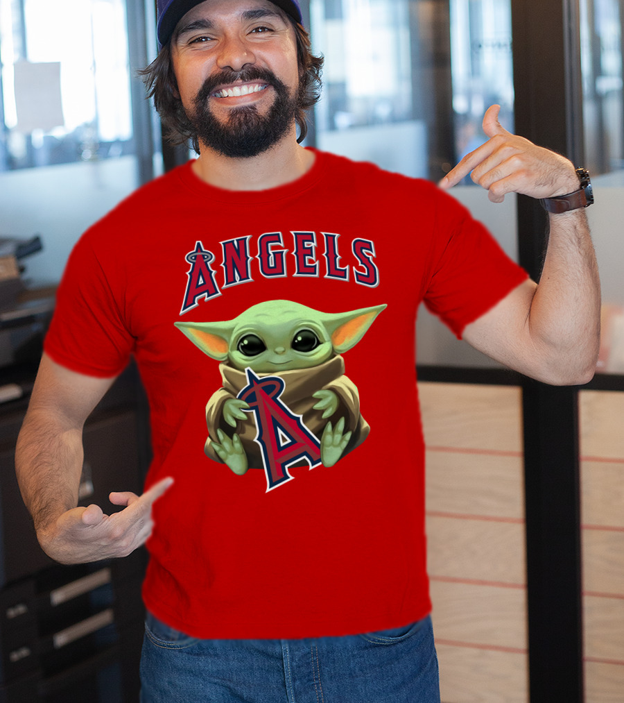Baby Yoda Angels MLB Baseball Team Crossover T-Shirt