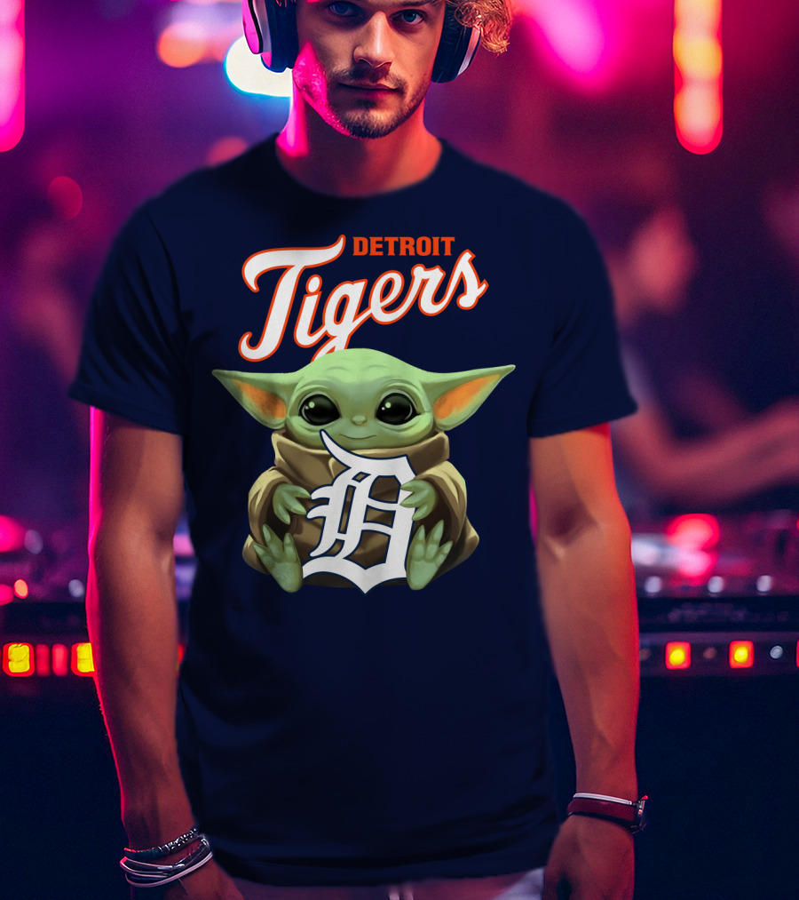 Detroit Tigers Baby Yoda T-Shirt