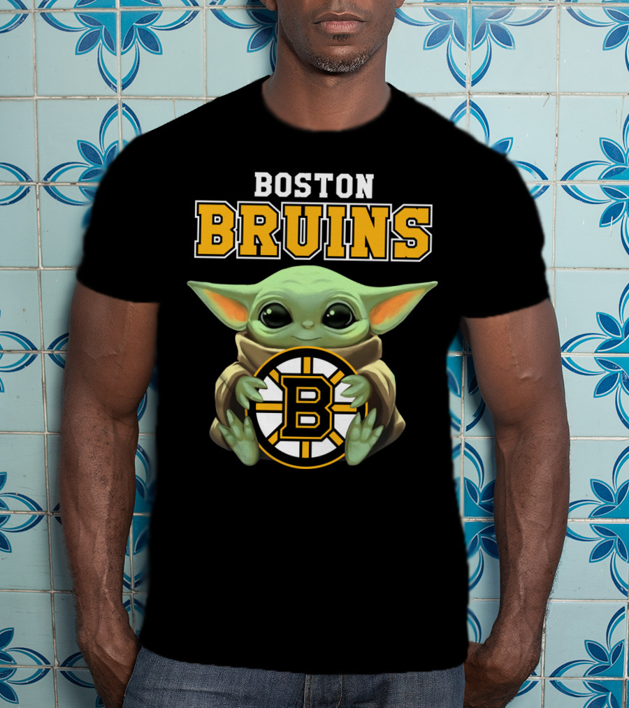 Boston Bruins Baby Yoda Holding T-Shirt