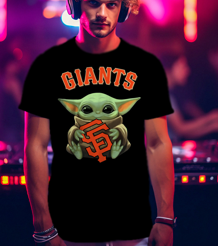 Giants San Francisco Baby Yoda Grogu MLB Crossover T-Shirt