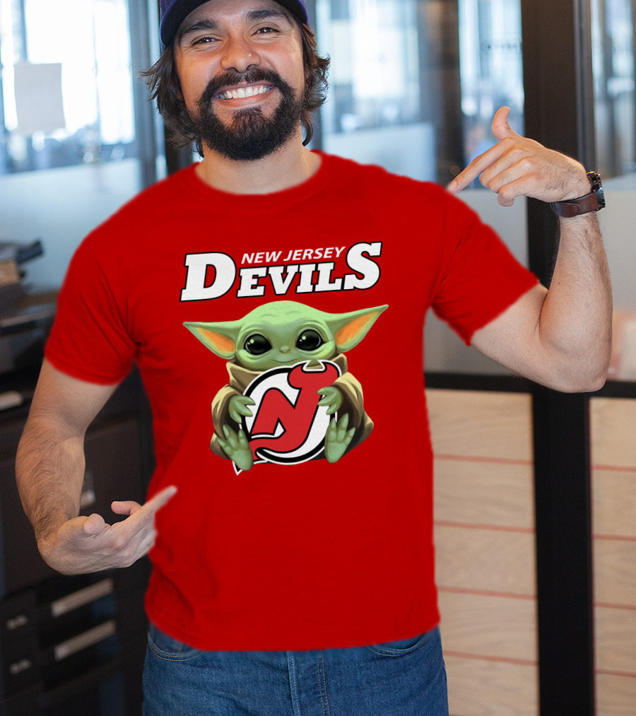 New Jersey Devils Baby Yoda Hockey Fan T-Shirt