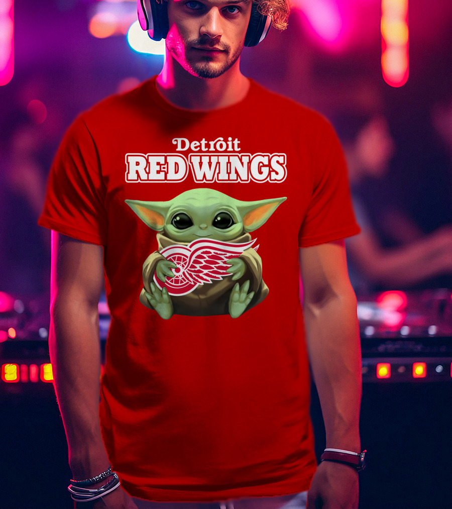 Detroit Red Wings Baby Yoda T-Shirt