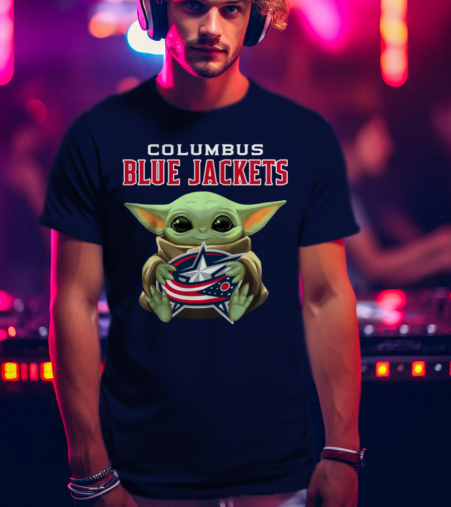 Columbus Blue Jackets Baby Yoda T-Shirt