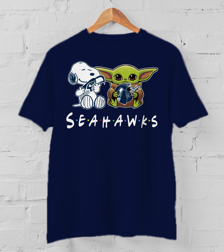 Snoopy Baby Yoda Seahawks T-Shirt