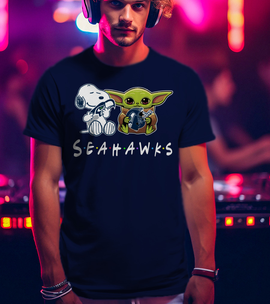 Snoopy Baby Yoda Seahawks T-Shirt