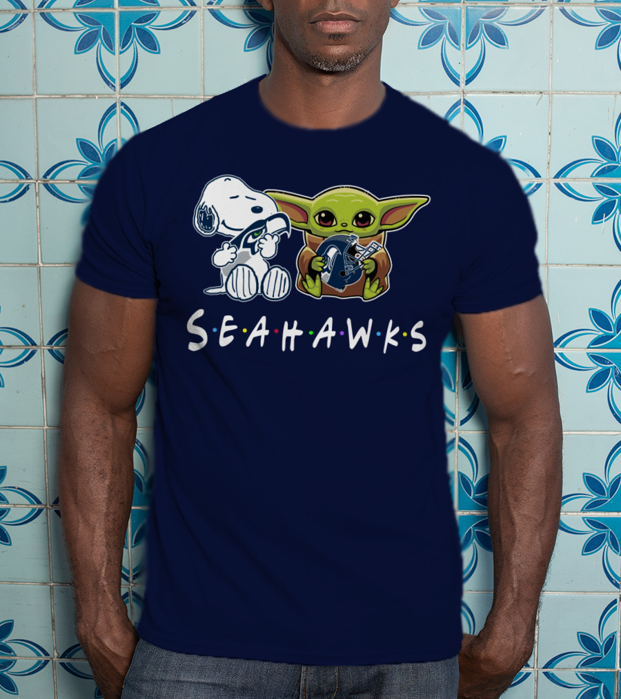 Snoopy Baby Yoda Seahawks T-Shirt