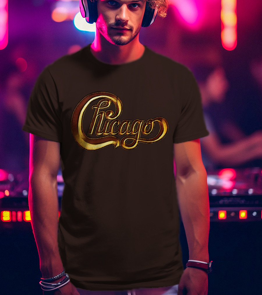 Chicago Band Script Gold T-Shirt