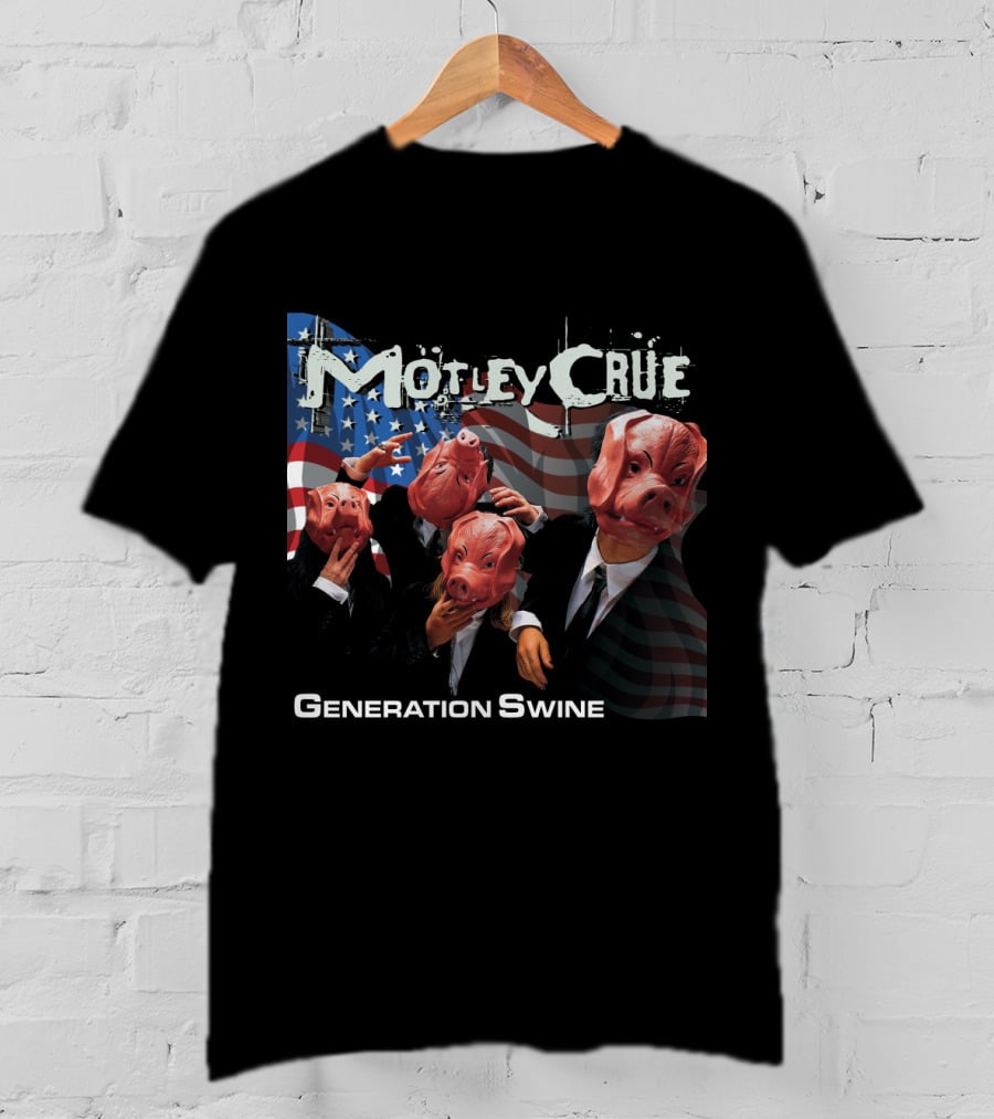 Motley Crue Generation Swine American Flag Pig Masks T-Shirt