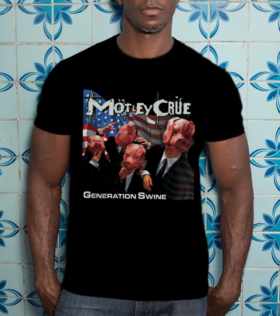 Motley Crue Generation Swine American Flag Pig Masks T-Shirt