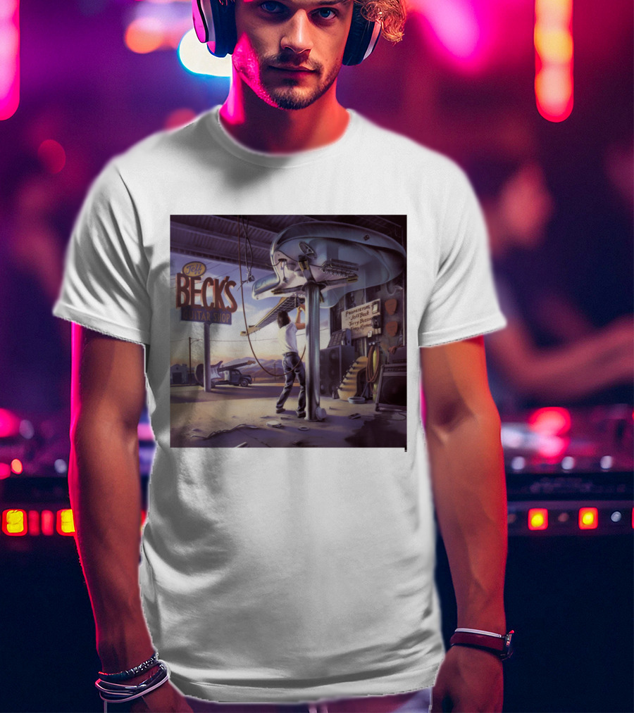 Jeff Beck Guitar Shop Playing On Air Performance Guitar Gig T-Shirt